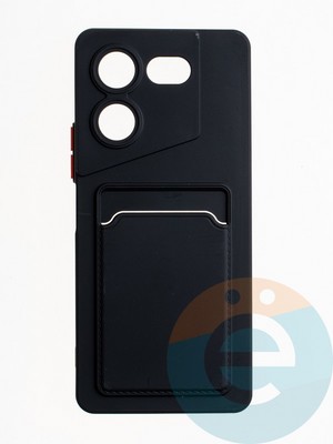 Накладка силиконовая Winter с кардхолдером для Tecno Pova 5 Pro черная - фото 64923