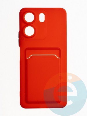 Накладка силиконовая Winter с кардхолдером для Xiaomi Redmi 13C/Poco C65 красная - фото 64951