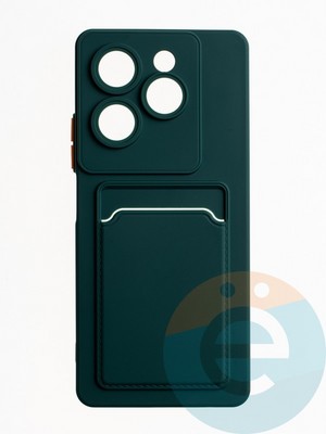 Накладка силиконовая Winter с кардхолдером для Infinix Hot 40 Pro зеленая - фото 65031