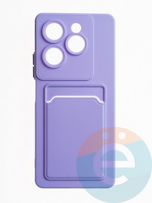 Накладка силиконовая Winter с кардхолдером для Infinix Hot 40 Pro сиреневая - фото 65047