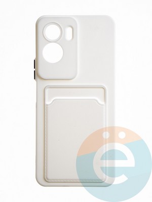 Накладка силиконовая Winter с кардхолдером для Huawei Honor 90 Lite белая - фото 65055