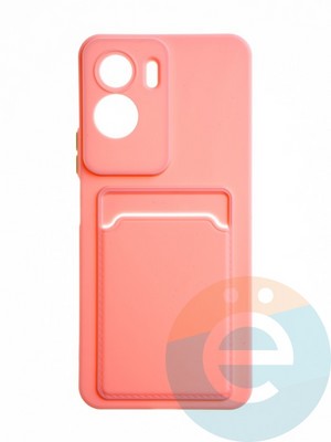 Накладка силиконовая Winter с кардхолдером для Huawei Honor 90 Lite розовая - фото 65064