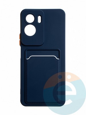 Накладка силиконовая Winter с кардхолдером для Huawei Honor 90 Lite синяя - фото 65066