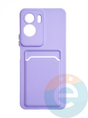 Накладка силиконовая Winter с кардхолдером для Huawei Honor 90 Lite сиреневая - фото 65067