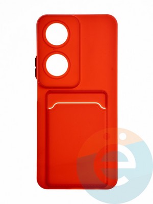 Накладка силиконовая Winter с кардхолдером для Huawei Honor X7B красная - фото 65090
