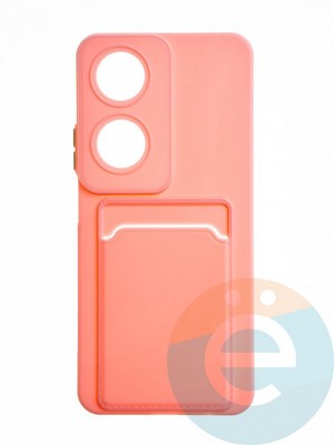 Накладка силиконовая Winter с кардхолдером для Huawei Honor X7B розовая - фото 65093