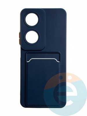 Накладка силиконовая Winter с кардхолдером для Huawei Honor X7B синяя - фото 65096