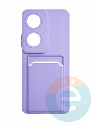 Накладка силиконовая Winter с кардхолдером для Huawei Honor X7B сиреневая - фото 65099