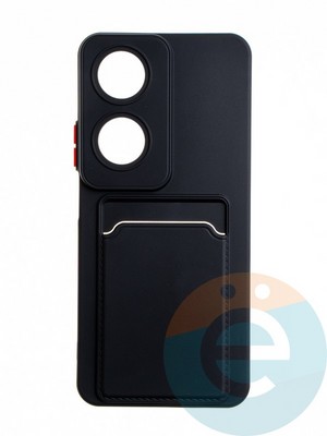 Накладка силиконовая Winter с кардхолдером для Huawei Honor X7B черная - фото 65101