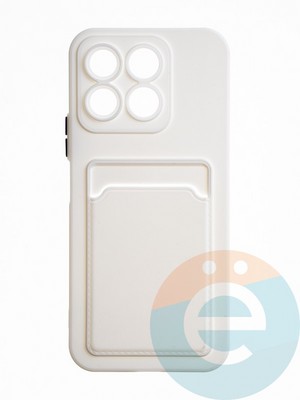 Накладка силиконовая Winter с кардхолдером для Huawei Honor X8B белая - фото 65104