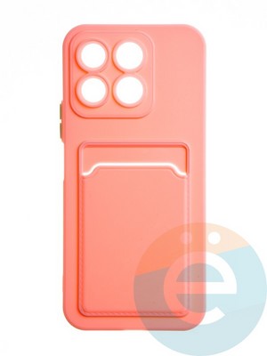 Накладка силиконовая Winter с кардхолдером для Huawei Honor X8B розовая - фото 65110