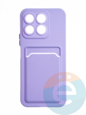 Накладка силиконовая Winter с кардхолдером для Huawei Honor X8B сиреневая - фото 65115