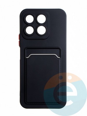 Накладка силиконовая Winter с кардхолдером для Huawei Honor X8B черная - фото 65119
