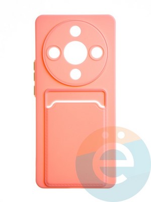 Накладка силиконовая Winter с кардхолдером для Huawei Honor X9B розовая - фото 65128