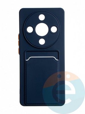 Накладка силиконовая Winter с кардхолдером для Huawei Honor X9B синяя - фото 65131