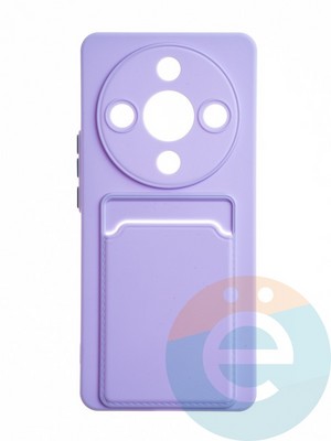 Накладка силиконовая Winter с кардхолдером для Huawei Honor X9B сиреневая - фото 65134