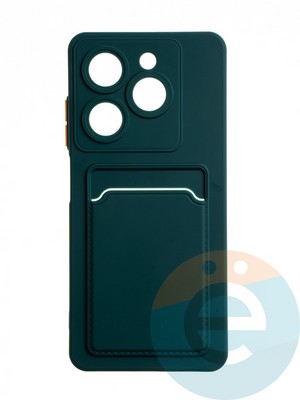 Накладка силиконовая Winter с кардхолдером для Infinix Hot 40i зеленая - фото 65140