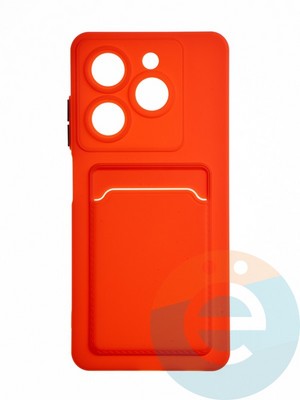 Накладка силиконовая Winter с кардхолдером для Infinix Hot 40i красная - фото 65143