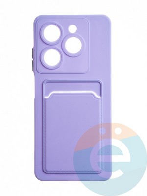 Накладка силиконовая Winter с кардхолдером для Infinix Hot 40i сиреневая - фото 65149