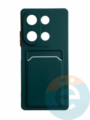 Накладка силиконовая Winter с кардхолдером для Poco M6 Pro зеленая - фото 65158