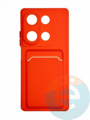 Накладка силиконовая Winter с кардхолдером для Poco M6 Pro красная - фото 65159