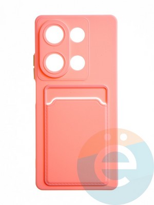 Накладка силиконовая Winter с кардхолдером для Poco M6 Pro розовая - фото 65161