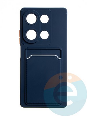 Накладка силиконовая Winter с кардхолдером для Poco M6 Pro синяя - фото 65164