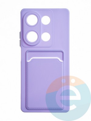 Накладка силиконовая Winter с кардхолдером для Poco M6 Pro сиреневая - фото 65167