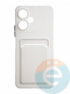 Накладка силиконовая Winter с кардхолдером для Poco M6 белая - фото 65171