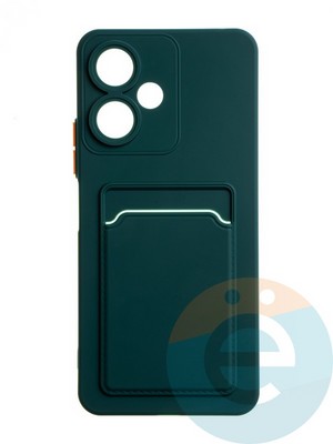 Накладка силиконовая Winter с кардхолдером для Poco M6 зеленая - фото 65174