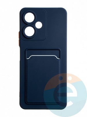 Накладка силиконовая Winter с кардхолдером для Poco M6 синяя - фото 65181