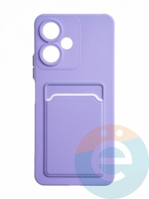 Накладка силиконовая Winter с кардхолдером для Poco M6 сиреневая - фото 65184