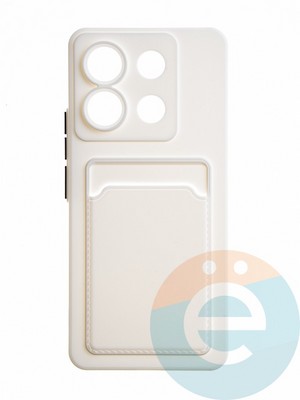 Накладка силиконовая Winter с кардхолдером для Poco X6 белая - фото 65190