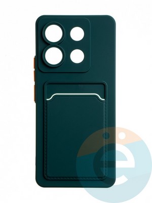 Накладка силиконовая Winter с кардхолдером для Poco X6 зеленая - фото 65193