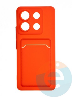 Накладка силиконовая Winter с кардхолдером для Poco X6 красная - фото 65196