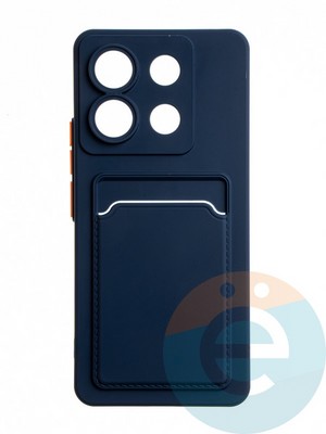 Накладка силиконовая Winter с кардхолдером для Poco X6 синяя - фото 65201