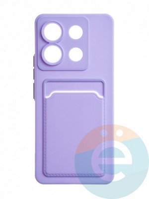 Накладка силиконовая Winter с кардхолдером для Poco X6 сиреневая - фото 65203