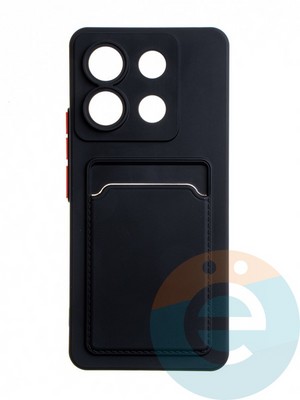 Накладка силиконовая Winter с кардхолдером для Poco X6 черная - фото 65206