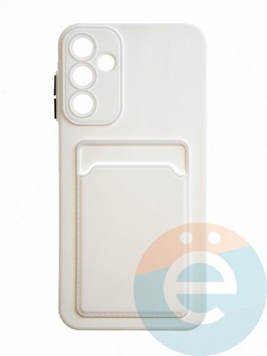 Накладка силиконовая Winter с кардхолдером для Samsung Galaxy A15 белая - фото 65209