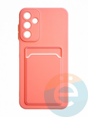 Накладка силиконовая Winter с кардхолдером для Samsung Galaxy A15 розовая - фото 65218