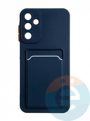 Накладка силиконовая Winter с кардхолдером для Samsung Galaxy A15 синяя - фото 65221