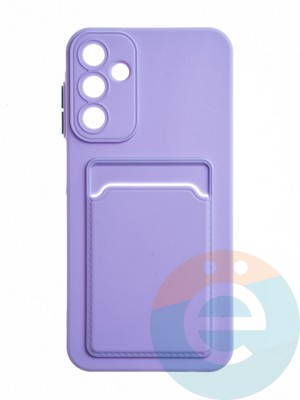 Накладка силиконовая Winter с кардхолдером для Samsung Galaxy A15 сиреневая - фото 65223