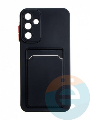 Накладка силиконовая Winter с кардхолдером для Samsung Galaxy A15 черная - фото 65226