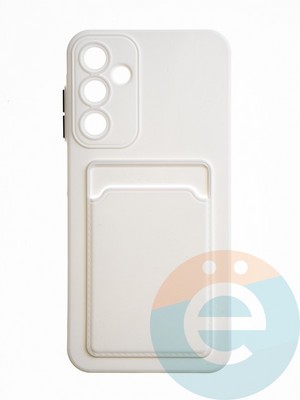 Накладка силиконовая Winter с кардхолдером для Samsung Galaxy A25 белая - фото 65229