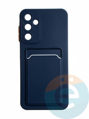 Накладка силиконовая Winter с кардхолдером для Samsung Galaxy A25 синяя - фото 65238