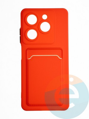 Накладка силиконовая Winter с кардхолдером для Tecno Spark Go 2024 красная - фото 65251