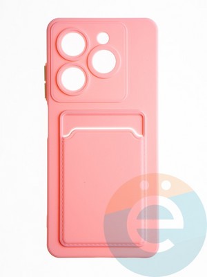 Накладка силиконовая Winter с кардхолдером для Tecno Spark Go 2024 розовая - фото 65253