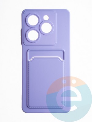 Накладка силиконовая Winter с кардхолдером для Tecno Spark Go 2024 сиреневая - фото 65255