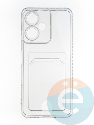 Накладка силиконовая с кардхолдером для Infinix Smart 8 прозрачная - фото 65267