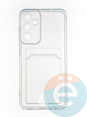 Накладка силиконовая с кардхолдером для Samsung Galaxy A15 прозрачная - фото 65276